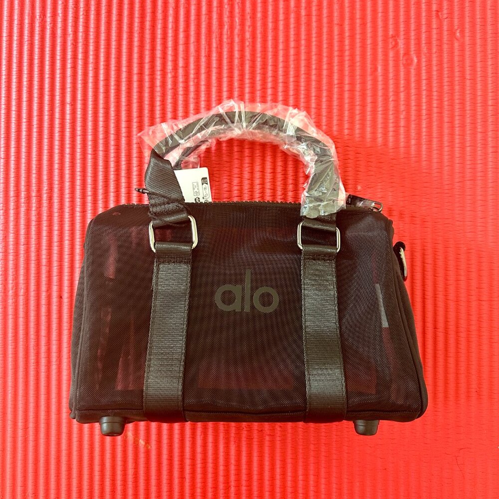 Alo Yoga Mini Sheer Duffle Bag in Black & Alo Bag - Picture 4 of 6